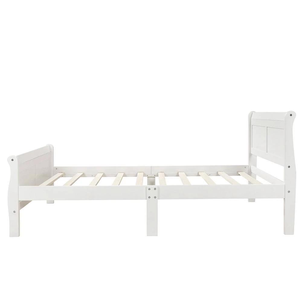 41.3 in. W White Wood Frame Twin Platform Bed by ATHMILE 2 41.3 in. W White Wood Frame Twin Platform Bed by ATHMILE - Image 2