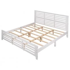80.7 in. W White King Size Platform Bed with Horizontal Strip Hollow Shape by ATHMILE 12 80.7 in. W White King Size Platform Bed with Horizontal Strip Hollow Shape by ATHMILE -ATHMILE Sales Store white athmile platform beds gz b2w20220231 4f 1000
