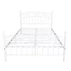 83.86 in. W White Queen Size Metal Frame Platform Bed with Headboard and Footboard by ATHMILE