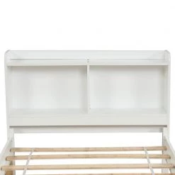 85.2 in. W White Twin Bed with Trundle, Bookcase by ATHMILE 9 85.2 in. W White Twin Bed with Trundle, Bookcase by ATHMILE -ATHMILE Sales Store white athmile platform beds gz b2w20220947 4f 1000