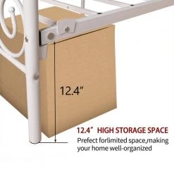 77.95 in. W White Metal Frame Full Platform Bed by ATHMILE 12 77.95 in. W White Metal Frame Full Platform Bed by ATHMILE -ATHMILE Sales Store white athmile platform beds gz b2w20221005 44 1000