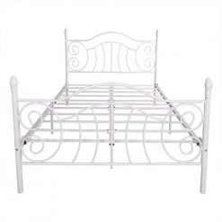 77.95 in. W White Metal Frame Full Platform Bed by ATHMILE