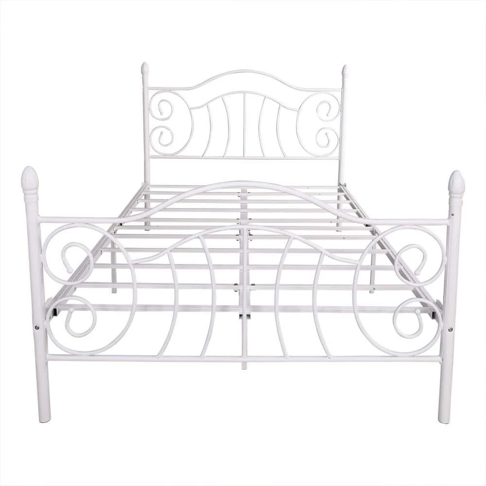 77.95 in. W White Metal Frame Full Platform Bed by ATHMILE 1 77.95 in. W White Metal Frame Full Platform Bed by ATHMILE