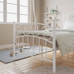 77.95 in. W White Non-Upholster Metal Frame Twin Platform Bed by ATHMILE 8 77.95 in. W White Non-Upholster Metal Frame Twin Platform Bed by ATHMILE -ATHMILE Sales Store white athmile platform beds gz b2w20221400 4f 1000