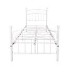 77.95 in. W White Non-Upholster Metal Frame Twin Platform Bed by ATHMILE