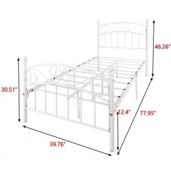 77.95 in. W White Non-Upholster Metal Frame Twin Platform Bed by ATHMILE 7 77.95 in. W White Non-Upholster Metal Frame Twin Platform Bed by ATHMILE -ATHMILE Sales Store white athmile platform beds gz b2w20221400 c3 1000
