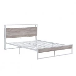 87 in. W White Queen Size Metal Platform Bed Frame with Sockets by ATHMILE 15 87 in. W White Queen Size Metal Platform Bed Frame with Sockets by ATHMILE -ATHMILE Sales Store white athmile platform beds gz b2w20221681 fa 1000