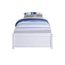 White Twin Bed with 2 Drawers, Solid Wood, No Box Spring Needed by ATHMILE -ATHMILE Sales Store white athmile platform beds gz w50422209 fa 1000