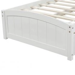 White Twin size Platform Bed with Trundle by ATHMILE -ATHMILE Sales Store white athmile platform beds gz wf194304aak 1f 1000