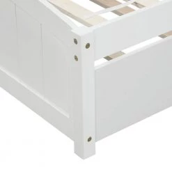 White Twin size Platform Bed with Trundle by ATHMILE -ATHMILE Sales Store white athmile platform beds gz wf194304aak 44 1000