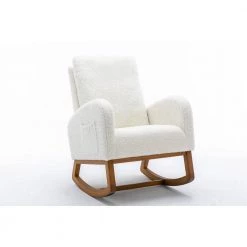 White Polyester Fabric Rocking Chair (Set of 1) by ATHMILE 13 White Polyester Fabric Rocking Chair (Set of 1) by ATHMILE -ATHMILE Sales Store white athmile rockers gliders ottomans gz b2w20220894 1f 1000