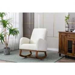 White Polyester Fabric Rocking Chair (Set of 1) by ATHMILE 17 White Polyester Fabric Rocking Chair (Set of 1) by ATHMILE -ATHMILE Sales Store white athmile rockers gliders ottomans gz b2w20220894 31 1000