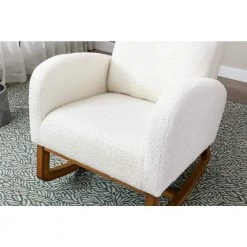 White Polyester Fabric Rocking Chair (Set of 1) by ATHMILE 14 White Polyester Fabric Rocking Chair (Set of 1) by ATHMILE -ATHMILE Sales Store white athmile rockers gliders ottomans gz b2w20220894 44 1000