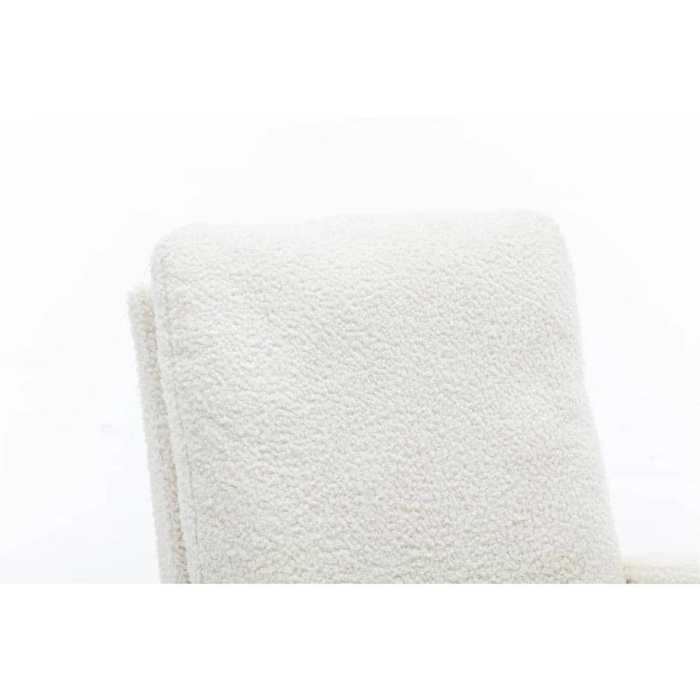 White Polyester Fabric Rocking Chair (Set of 1) by ATHMILE 4 White Polyester Fabric Rocking Chair (Set of 1) by ATHMILE - Image 4