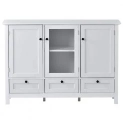 White Free Standing Wood Sideboard by ATHMILE