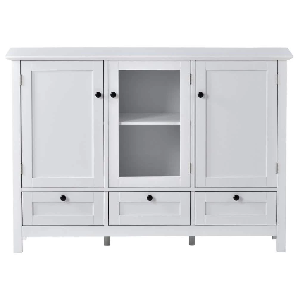 White Free Standing Wood Sideboard by ATHMILE 1 White Free Standing Wood Sideboard by ATHMILE