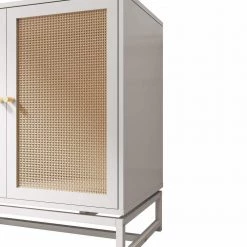 White Natural Rattan Sideboard with 1 Adjustable Inner Shelves by ATHMILE 12 White Natural Rattan Sideboard with 1 Adjustable Inner Shelves by ATHMILE -ATHMILE Sales Store white athmile sideboards buffet tables gz b2w20221286 44 1000