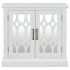 White Sideboard with Decorative Mirror Door by ATHMILE