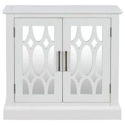 White Sideboard with Decorative Mirror Door by ATHMILE