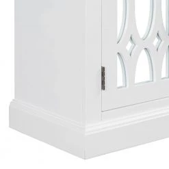 White Sideboard with Decorative Mirror Door by ATHMILE -ATHMILE Sales Store white athmile sideboards buffet tables gz b2w20221297 76 1000