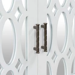 White Sideboard with Decorative Mirror Door by ATHMILE -ATHMILE Sales Store white athmile sideboards buffet tables gz b2w20221297 fa 1000