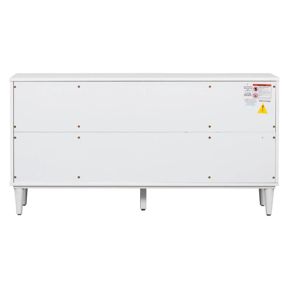 White Sideboard with Artificial Rattan Door and Unobtrusive Doorknob by ATHMILE 7 White Sideboard with Artificial Rattan Door and Unobtrusive Doorknob by ATHMILE - Image 7