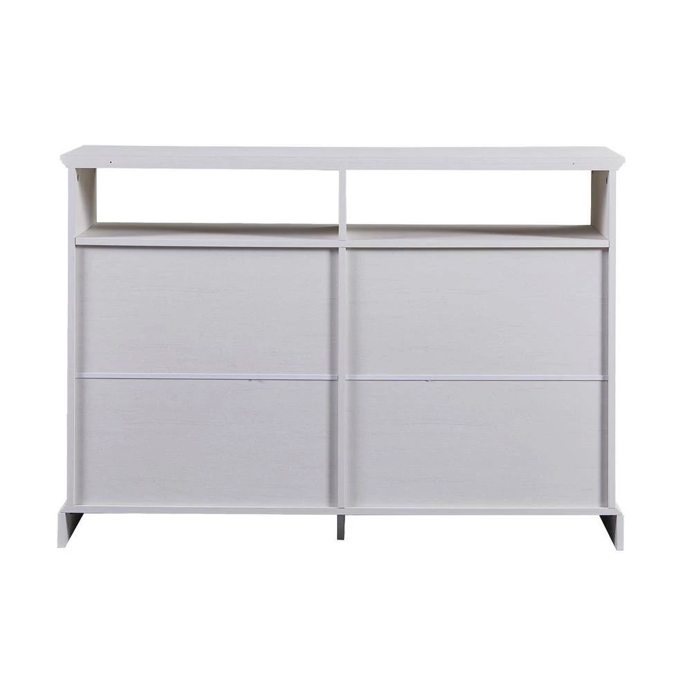 White Sideboard with 2-Glass Sliding Doors and Adjustable Shelves by ATHMILE 6 White Sideboard with 2-Glass Sliding Doors and Adjustable Shelves by ATHMILE - Image 6