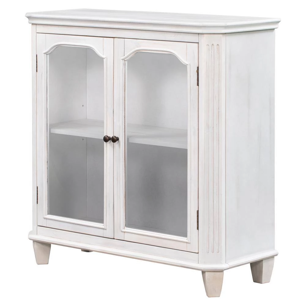 White Sideboard with with Adjustable Shelves by ATHMILE 2 White Sideboard with with Adjustable Shelves by ATHMILE - Image 2