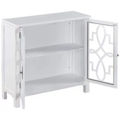 White 36'' Wood Accent Buffet Sideboard Storage Cabinet with Doors and Adjustable Shelf by ATHMILE -ATHMILE Sales Store white athmile sideboards buffet tables gz wf285476aak 4f 1000