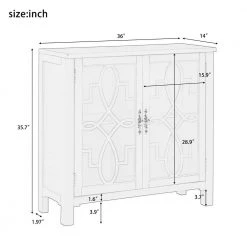 White 36'' Wood Accent Buffet Sideboard Storage Cabinet with Doors and Adjustable Shelf by ATHMILE -ATHMILE Sales Store white athmile sideboards buffet tables gz wf285476aak c3 1000