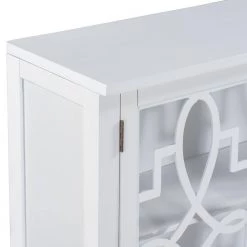 White 36'' Wood Accent Buffet Sideboard Storage Cabinet with Doors and Adjustable Shelf by ATHMILE -ATHMILE Sales Store white athmile sideboards buffet tables gz wf285476aak fa 1000