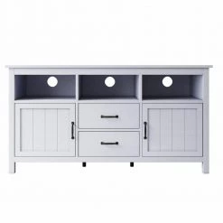 White Sideboard with Cabinet and Drawers by ATHMILE
