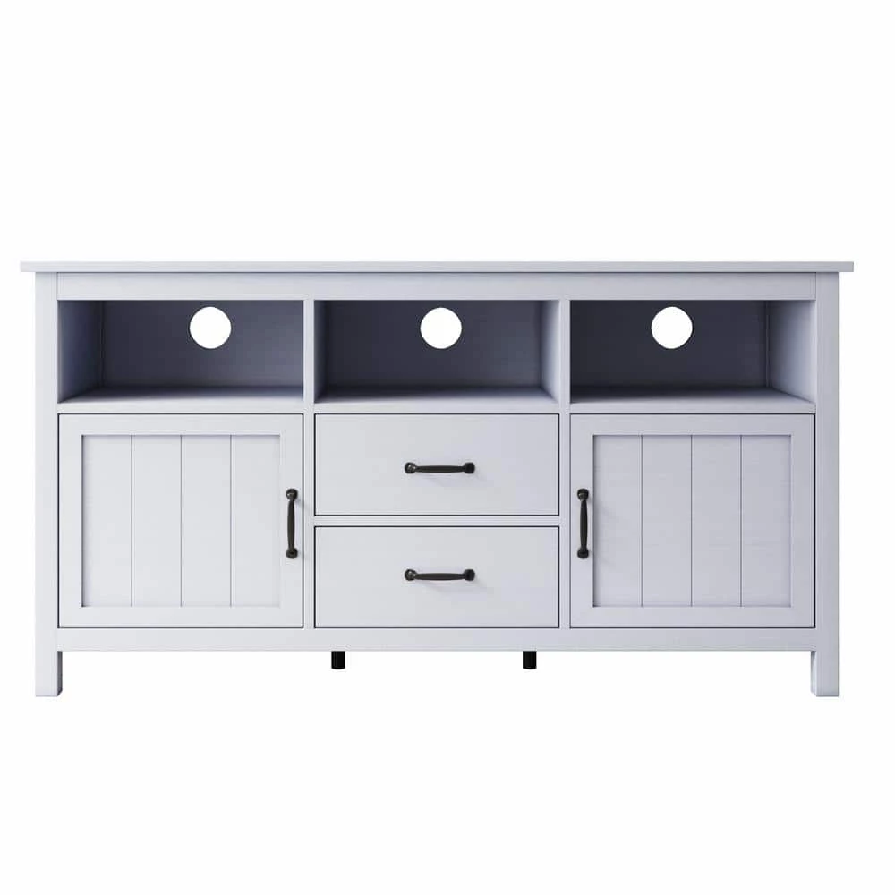 White Sideboard with Cabinet and Drawers by ATHMILE 1 White Sideboard with Cabinet and Drawers by ATHMILE