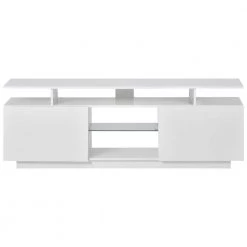 62.9 in. White TV Stand Fits TV's up to 75 in. with LED lights by ATHMILE