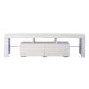 White 62.99 in. TV Stand with w/Remote Control Lights Fits TV's up to 70 in. flat-screen TV by ATHMILE