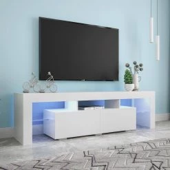 White 62.99 in. TV Stand with w/Remote Control Lights Fits TV's up to 70 in. flat-screen TV by ATHMILE 17 White 62.99 in. TV Stand with w/Remote Control Lights Fits TV's up to 70 in. flat-screen TV by ATHMILE -ATHMILE Sales Store white athmile tv stands gz b2w20220255 fa 1000