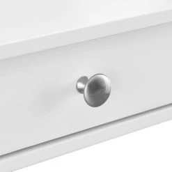 White 43.2 in. Rectangle MDF Table Top 2-Drawers Writing Desk with Black Stoving Varnish Steel Frame by ATHMILE -ATHMILE Sales Store white athmile writing desks gz w48735113 1f 1000