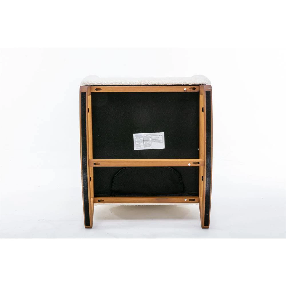 White Teddy Fabric Rocking Chair (Set of 1) by ATHMILE 3 White Teddy Fabric Rocking Chair (Set of 1) by ATHMILE - Image 3