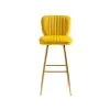 40.55 in. Mustard Velvet Bar Stool (Set of 2) by ATHMILE