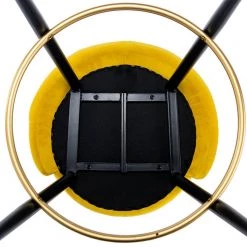 37.4 in. Yellow Low Back Metal Frame Bar Stool with Velvet Seat (Set of 2) by ATHMILE -ATHMILE Sales Store yellow athmile bar stools gz b2w20221708 1f 1000