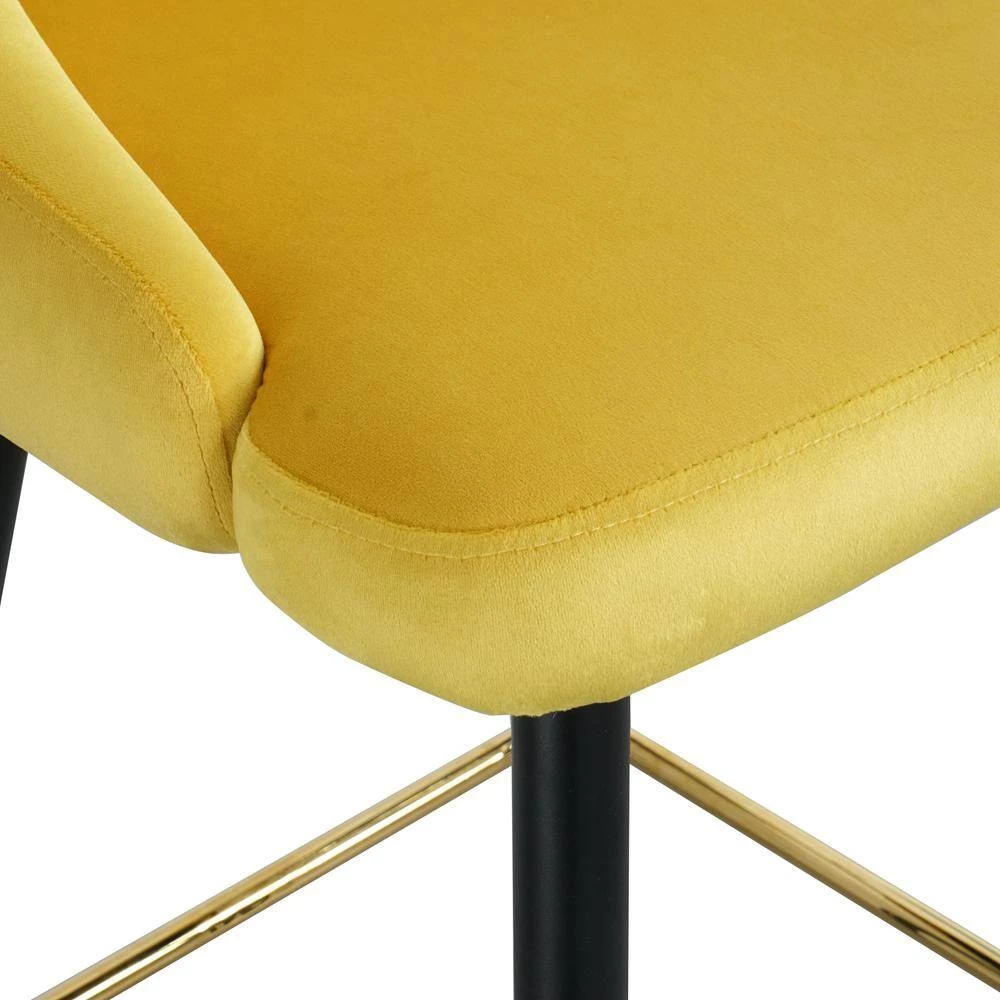 Yellow Velvet Dining Chairs (Set of 2) by ATHMILE 5 Yellow Velvet Dining Chairs (Set of 2) by ATHMILE - Image 5
