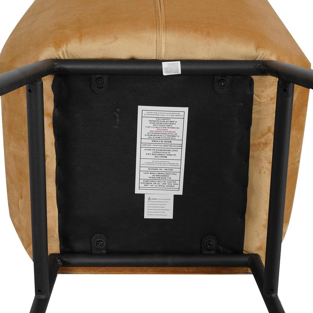 Yellow Velvet Dining Chairs (Set of 2) by ATHMILE 6 Yellow Velvet Dining Chairs (Set of 2) by ATHMILE - Image 6