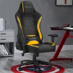 Yellow Swivel Gaming Chair with Adjustable Height by ATHMILE -ATHMILE Sales Store yellow athmile gaming chairs ddw46119168 31 1000