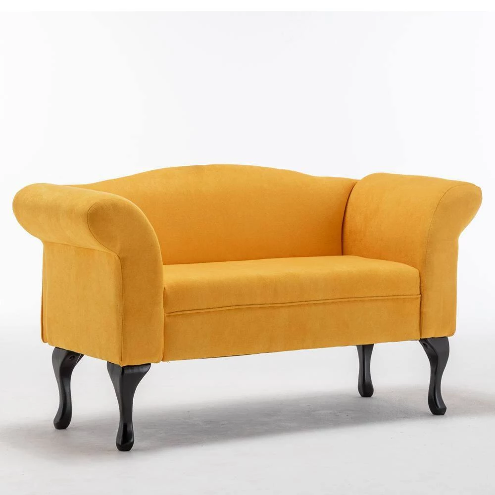 53 in. YELLOW Linen Loveseat Sofa by ATHMILE 6 53 in. YELLOW Linen Loveseat Sofa by ATHMILE - Image 6