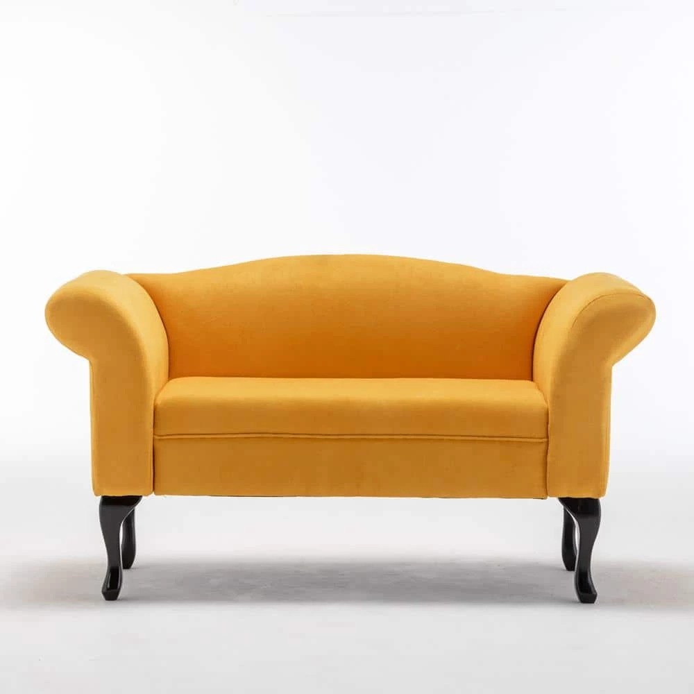 53 in. YELLOW Linen Loveseat Sofa by ATHMILE 1 53 in. YELLOW Linen Loveseat Sofa by ATHMILE