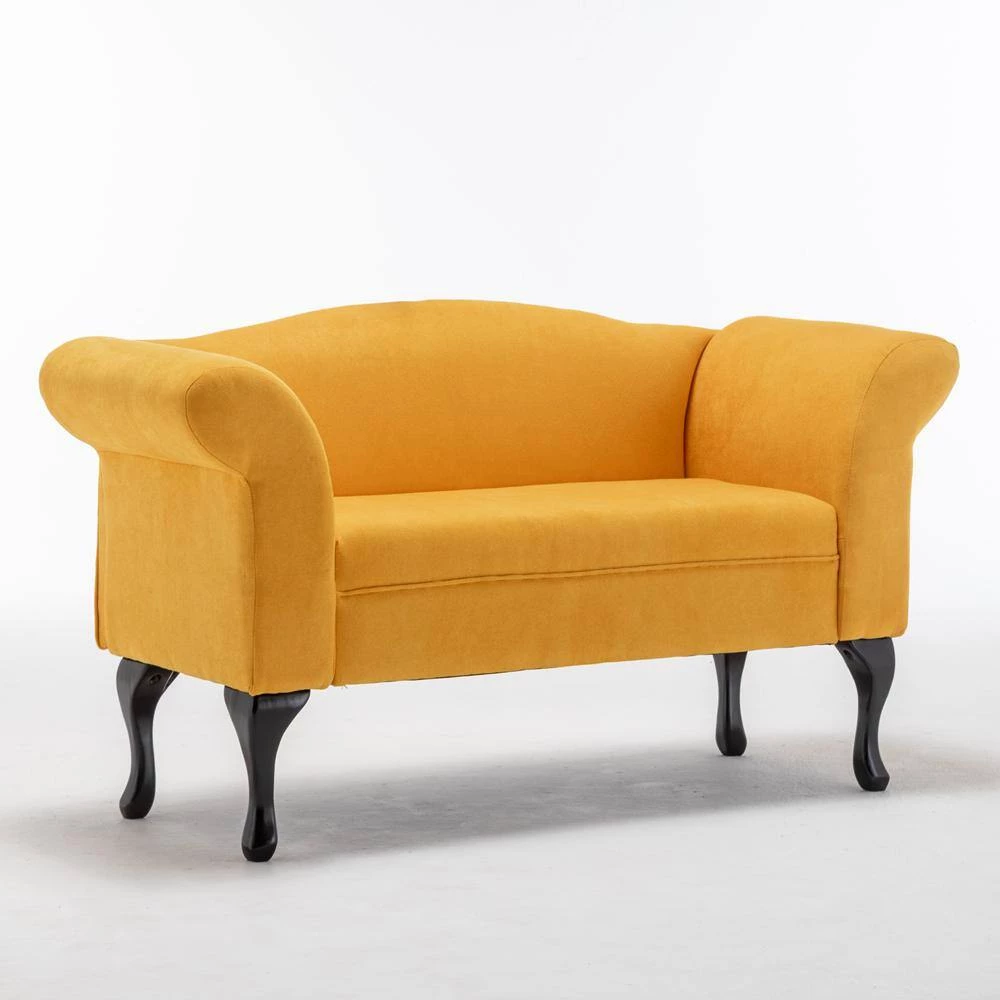 53 in. YELLOW Linen Loveseat Sofa by ATHMILE 3 53 in. YELLOW Linen Loveseat Sofa by ATHMILE - Image 3