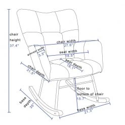 Yellow Velvet Tufted Upholstered Padded Seat Rocking Chair Padded Seat(Set of 1) by ATHMILE -ATHMILE Sales Store yellow athmile rockers gliders ottomans gz b2w20220820 c3 1000