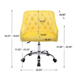 Yellow Velvet Upholstered Swivel Task Chair with Sloped Arm by ATHMILE 10 Yellow Velvet Upholstered Swivel Task Chair with Sloped Arm by ATHMILE -ATHMILE Sales Store yellow athmile task chairs gz b2w20221156 c3 1000